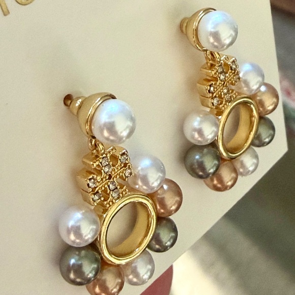 Tory Burch Earrings KIRA MULTI FAUX PEARL GOLD TONE UNIQUE PIERCED / POST NWT - Picture 13 of 16